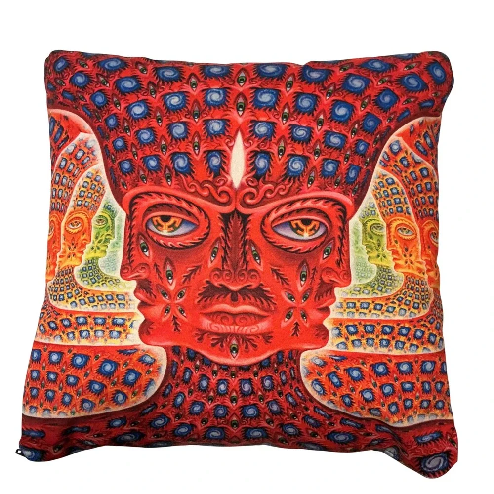 Alex Grey Psychedelic Art Pillow – Visionary Artwork – Tool Band Aesthetic –